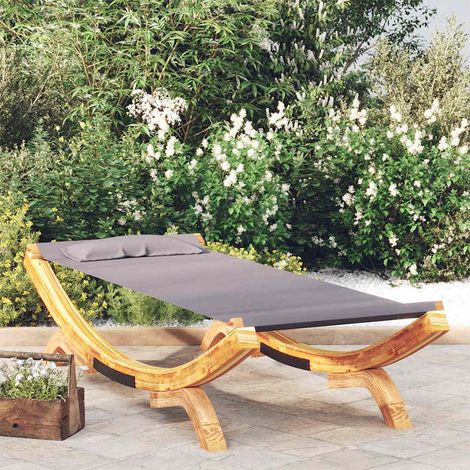 vidaXL Tumbona con dosel madera curvada gris antracita 100x188,5x44 cm (1/5)