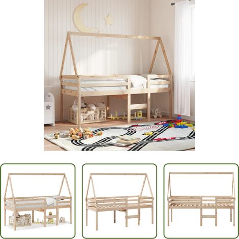 Lit enfant - Lit haut sans matelas 80x200 cm bois de pin massif (1/5)