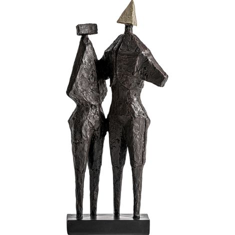 Figure décorative contemporaine en résine finition artisanale noir - Noir profond contemporain (1/2)