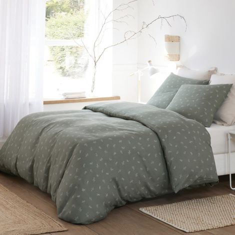 Housse de couette 240x220cm + 2 taies d'oreiller imprimées 100% gaze de coton