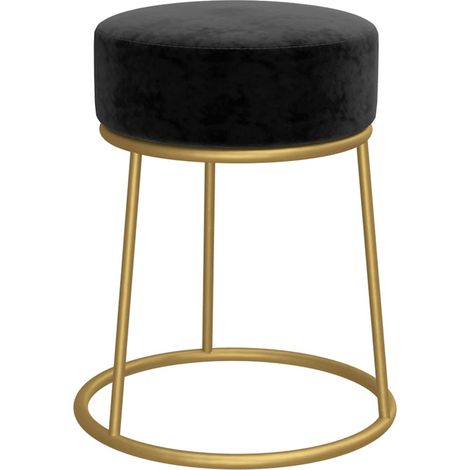 Tabouret rond Noir Velours