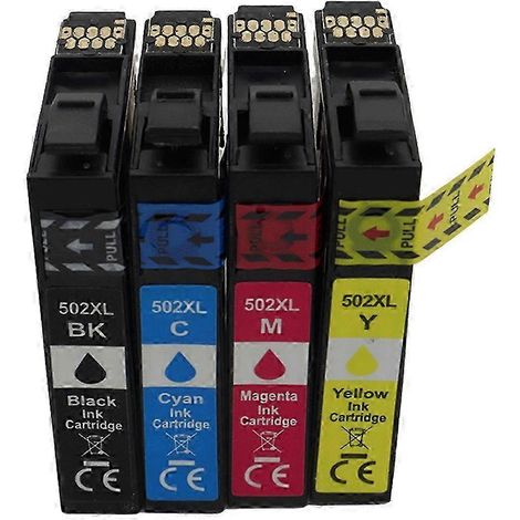 Cartouche d'encre pleine 2025 T502XL 502 502XL avec puce, compatible avec les imprimantes Epson XP5100, XP5105, WF2860 et WF2865 (rechargeable). (1/5)