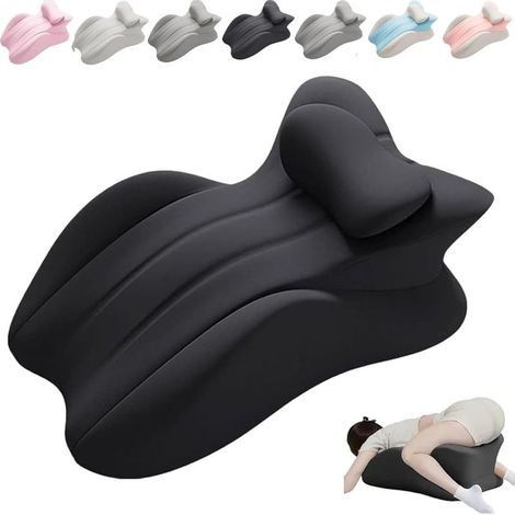 Grand oreiller ergonomique pour dormir sur le ventre, oreiller ultra-doux avec housse amovible et lavable.-AquaForge