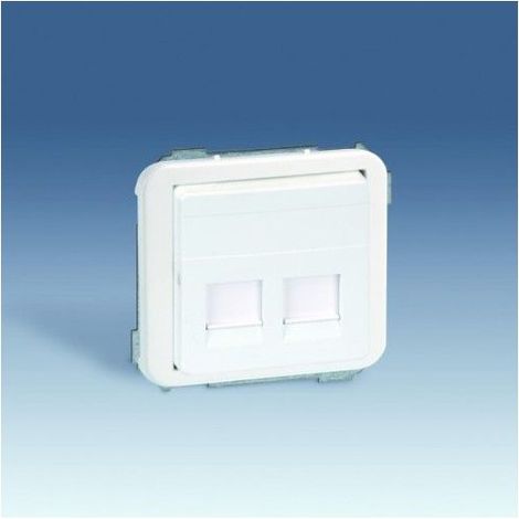 Tapa informatica 2 conectores RJ45 blanco SIMON 75589-60 (1/4)