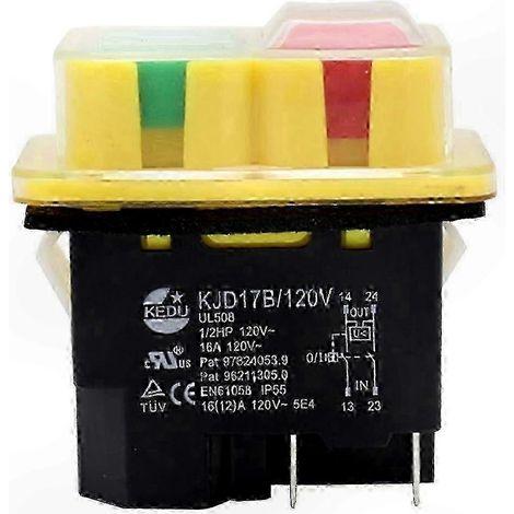 Interrupteur marche/arrêt 4 broches 120V 16A adapté aux outils électriques, meuleuses, perceuses et autres accessoires. (1/5)