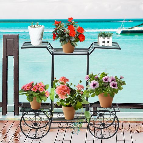Support Métallique pour Jardin Support des Plantes en Pots 6 Etages Noir CW4604 Maison Chic (1/3)
