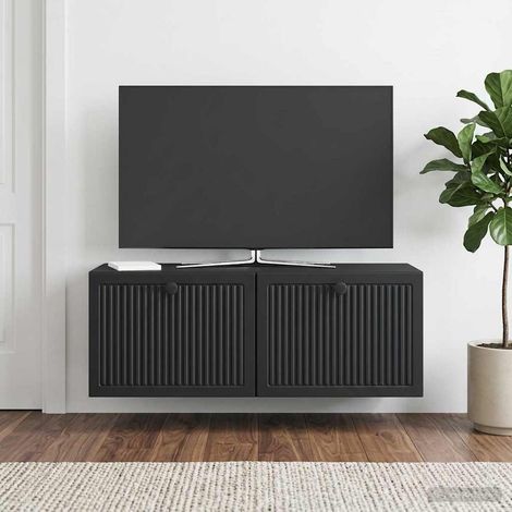 Wandmontierter TV-Schrank Schwarz 78,5 x 31 x 30 cm (1/5)