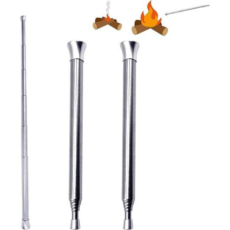 Soufflet en paille MH-INOX, lot de 2 tubes de soufflage télescopiques, 13,5 x 62 (1/5)