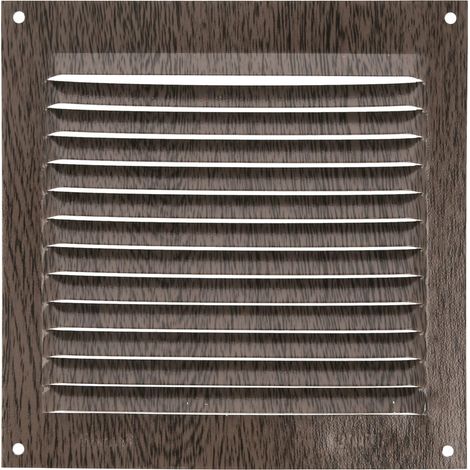 Grille de ventilation carrée en Aluminium Grilles d'aération pour sortie d'air Idéal pour plafond de cuisine et de salle de bain Dimensions : 150 x 150 mm Couleur: Wengue (1/5)