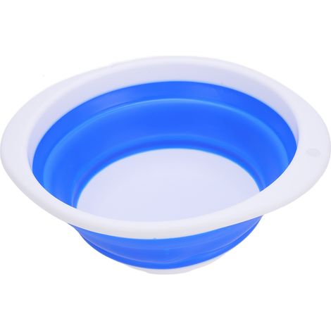 Seau pliable de lavage de légumes multifonction en plastique et caoutchouc pour voyage 30x26x10cm (1/5)