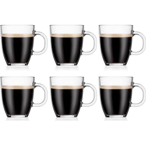 Set de 6 Tasses à Café Verre Trempé Transparent 17,5 x 36 x 10,2 cm (1/5)