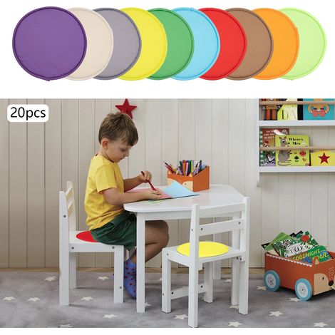 Ensemble de 20 coussins circulaires pour enfants, adaptés aux nourrissons et aux tout-petits. Coussins souples et flexibles de 30 cm. Coussins de sol ronds et portables. 20 couleurs (couleurs vives). (1/5)