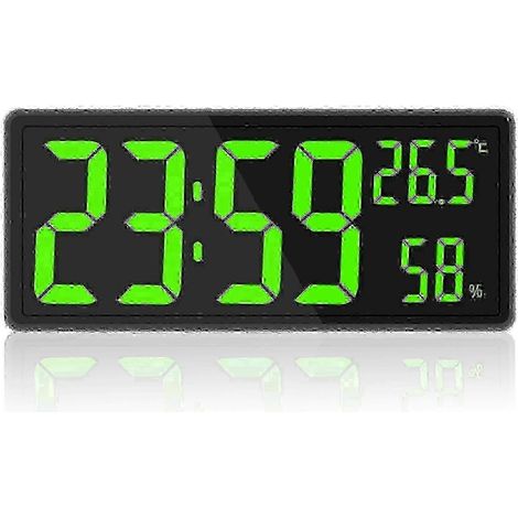 Horloge murale numérique LED avec affichage de la température et de l'humidité - Minuteur grand écran, convient pour la maison, le bureau ou la salle de classe1 (1/5)