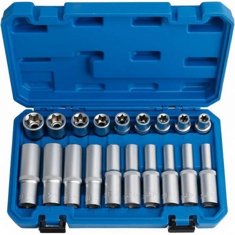 Jeu de 19 douilles Torx E traitées thermiquement, haute dureté (1/5)