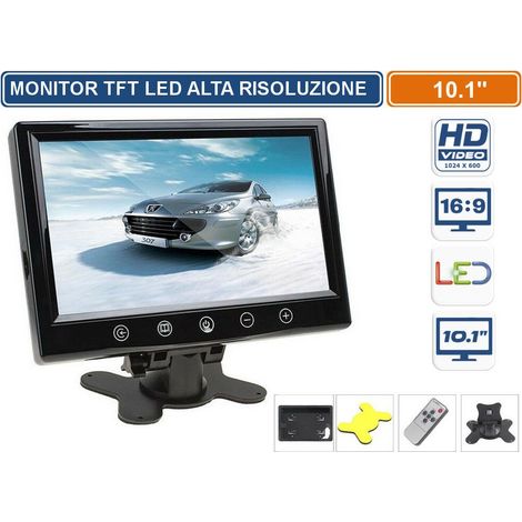 MONITOR TFT LED 10.1" POLLICI CON TELECOMANDO 2 INGRESSO VIDEO VIDEOSORVEGLIANZA