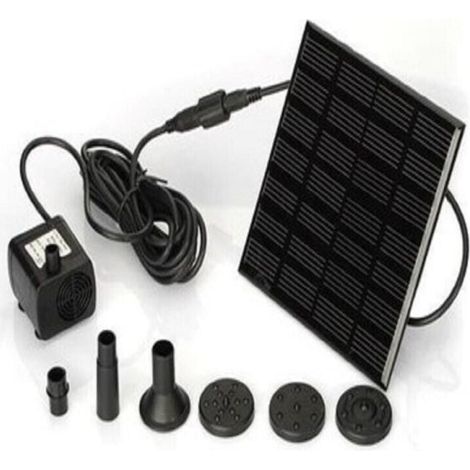 7V 1.2W Pompe Solaire Pour Fontaine, Pompe à Eau Solaire avec 6 Buses Kit de Fontaine Submersible sans Brosse,11x11cm (1/5)