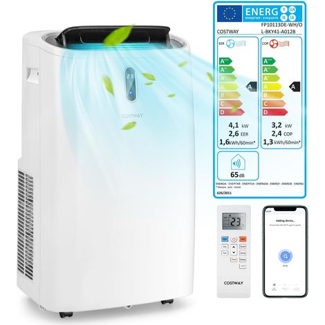 Climatiseur mobile COSTWAY 5 en 1 R290 14kW Blanc Classe A WiFi (1/5)
