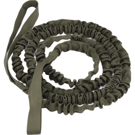 Barre de remorquage pour vélo en nylon extensible, longueur naturelle 2,7 m, corde de remorquage portable pour vélo, course et marche, verte (1/5)