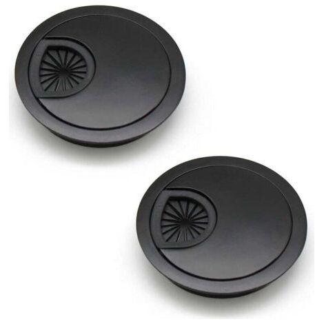 cable gland parts 60 mm cable hole cover for desks, desks and worktops Color: Black Material: Zinc alloy (1/4)