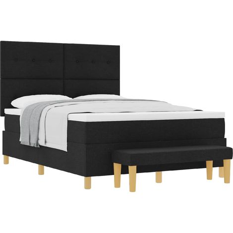 Maison Exclusive - Lit à ressorts avec tête de lit Noir 200 x 160 cm tissu