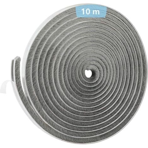10 m Joint Brosse Porte, 9 mm Largeur, Gris, Adhésif, Fenêtre Coulissante, Isolation Phonique (1/4)