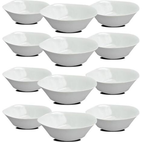 Saladier - JUANIO - Lot de 12 - verre trempé - 24,8 x 24,8 x 8 cm - blanc (1/3)