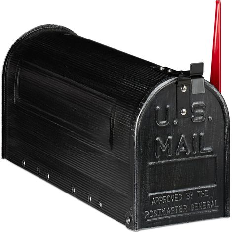 Boîte aux lettres vintage pratique décorative 44 x 19 x 11 cm en acier noir (1/5)