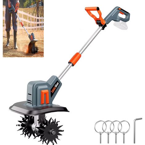 Motoculteur électrique sans fil, 360 tr/min, outil de jardinage, équipé de 48 lames en acier robuste, pour travaux agricoles (sans batterie)
