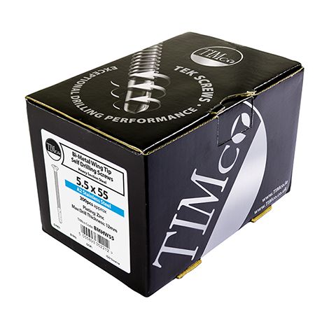 TIMCO Self-Drilling Wing-Tip Steel to Timber Heavy Section A2 Stainless Steel Bi-Metal Screws - 5.5 x 65 (1/2)