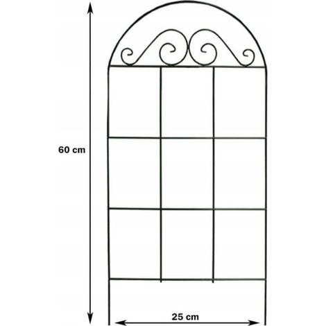 Support pour plantes grimpantes avec arche décorative 60x25 cm Acier vert