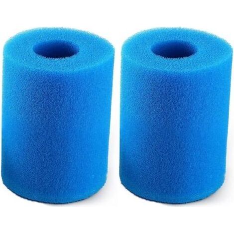 Packung mit 2 Poolfilterkartuschen, Ersatzfilterschaum, waschbarer und wiederverwendbarer Schwamm, kompatibel mit Intex-Filtern (10,2 x 9 cm). (1/5)