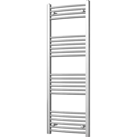 Zennor - Chrome Heated Towel Rail - H1400mm x W500mm - Curved (1/3)