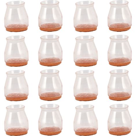 Lot de 16 protections transparentes pour pieds de chaise – Rond petit format – Antidérapantes et anti-bruit (1/5)
