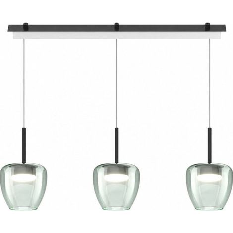 Lampadario moderno top light kylie 1236 3p + r60x4r3 ne gx53 led metallo vetro pirex, vetro verde (1/5)