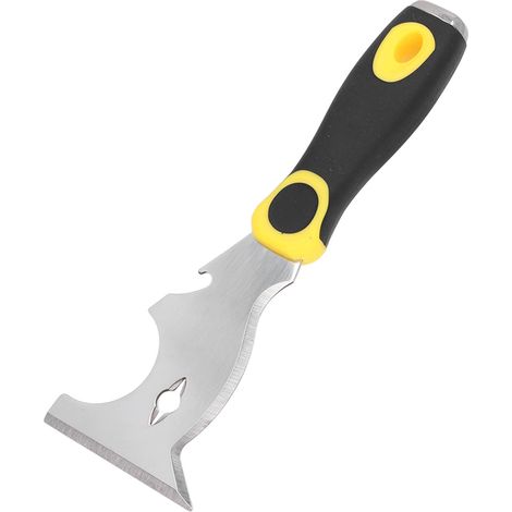 7,5 cm langer Multifunktionsspachtel aus Edelstahl, Farb- und Gipsabzieher, rutschfester Gummigriff (1/5)