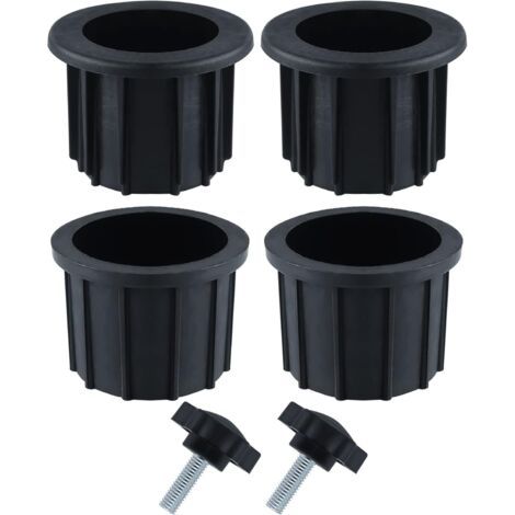 Lntyq ensembles (6 pièces) d'accessoires de parasol de balcon, 4 anneaux de trou de parapluie et 2 vis de bouton à main, accessoires de support de parapluie pour terrasses de balcon de table de patio (1/5)