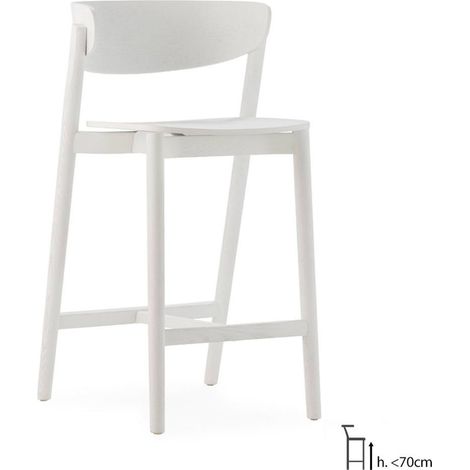 Tabouret haut blanc mat en frêne - blanc mat (1/5)