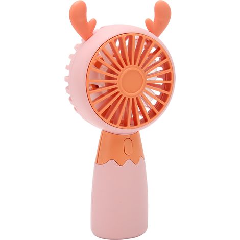 Ventilateur de poche, ventilateur électrique portable, chargeur pour étudiants, pour la classe, mini ventilateur de poche USB portable mignon en forme de dessin animé, rose vif. (1/5)