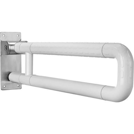 Haltegriff fürs Badezimmer – Klappbare Toilettenstütze – Sicherheit im Haushalt – Hohe Belastbarkeit – 60 cm – Weiß (1/5)
