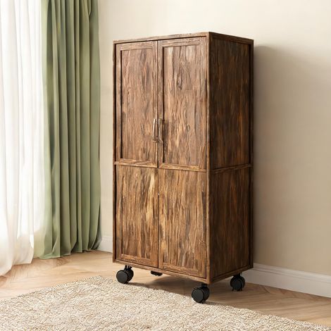 Armoire marron en panneau de particules 120 x 40 x 128 cm (1/5)