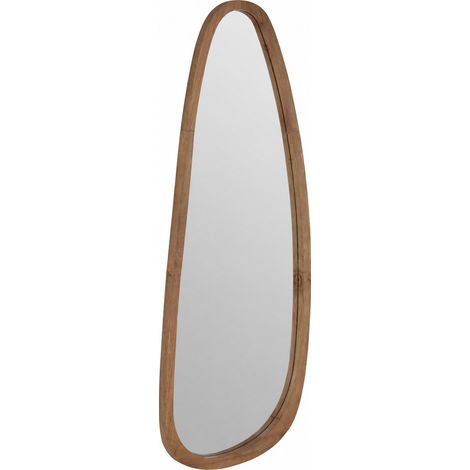 Miroir organique en bois de caoutchouc naturel - Naturel (1/4)