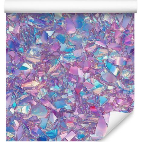 Papier peint à paillettes irisées violettes, bleues et lavande 50x1000 cm (1/5)