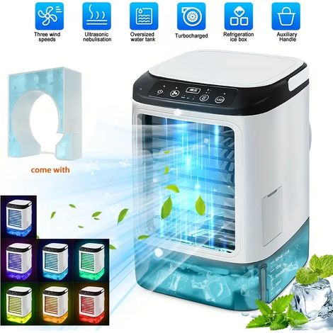 4 in 1 Portable Air Conditioners Fan 900ML Tank Evaporative Air Cooler Air Conditioner Desktop Cooling Fan (1/5)