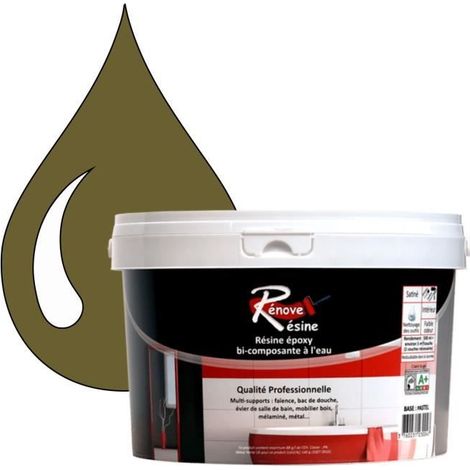 Peinture Résine 0.5L - RAL 7008 - Gris kaki - Mat - Multi-supports (Faïence, Carrelage) (1/4)