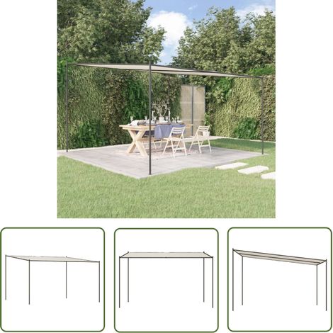 The Living Store Belvédère blanc 4x4 m 180 g/m² tissu et acier - Tente Extérieure - Abri Jardin - Parasol - Gazebo - Structure D'ombrage (1/5)