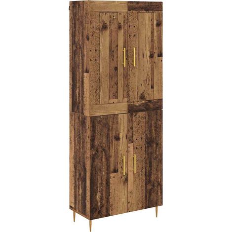 Maison Exclusive - Aparador alto Madera envejecida 69,5 x 34 x 18