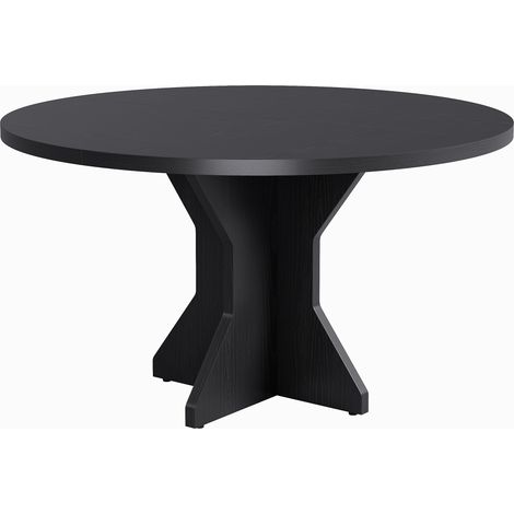 GARVEE -Table Ronde 120 cm Salle à Manger 4-6 Personnes Pied Central Design Épuré Cuisine Séjour Appartement(Noir) (1/5)