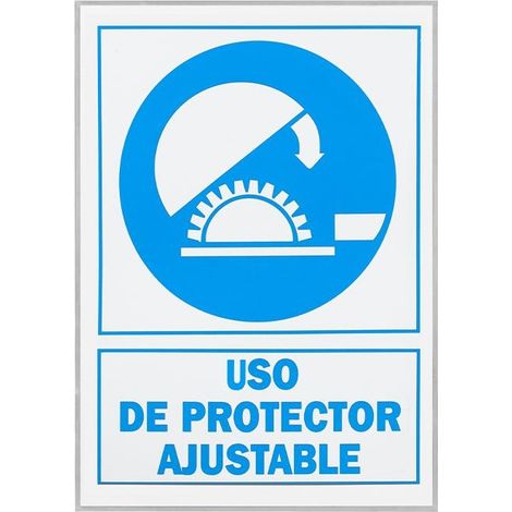 Señal adhesiva uso de protector ajustable PLÁSTICO 21x29 cm azul y blanco