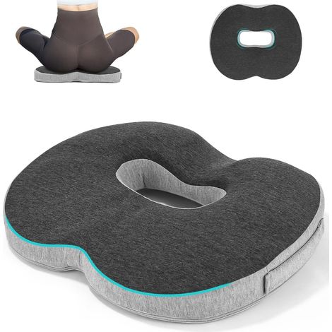 Orthopädisches Sitzkissen, ergonomisches Sitzkissen, Anti-Dekubitus-Stuhlkissen, Hämorrhoidenkissen, Steißbeinkissen, Memory-Schaum, Steißbeinkissen für Auto, Sofa, Büro & Rollstuhl (1/5)