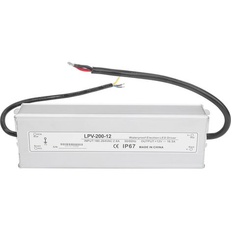 Alimentation étanche BERM pour équipements de commande de l'industrie de l'éclairage LED DC12V 200W LPV‑200‑12 (1/5)